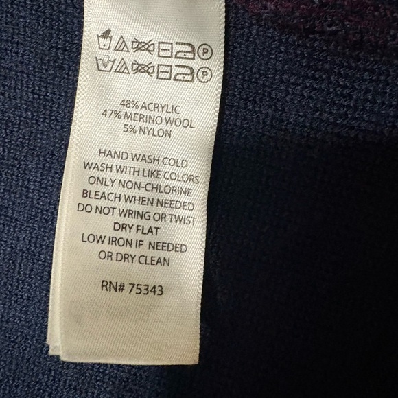 Adrienne Vittadini Burgundy and Navy Cardigan - Picture 2 of 4